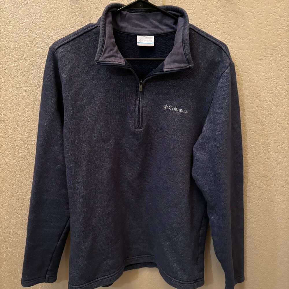 Columbia - 3/4 Zip Blue Sweatshirt - Mens Medium